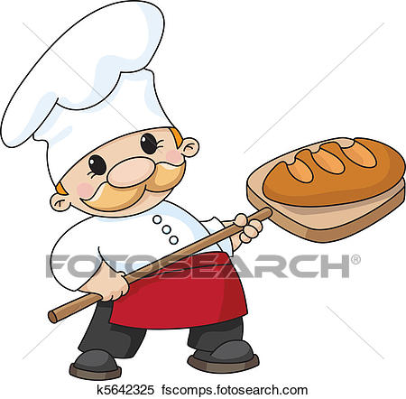 450x442 Clipart Of Baker With Bread K5642325