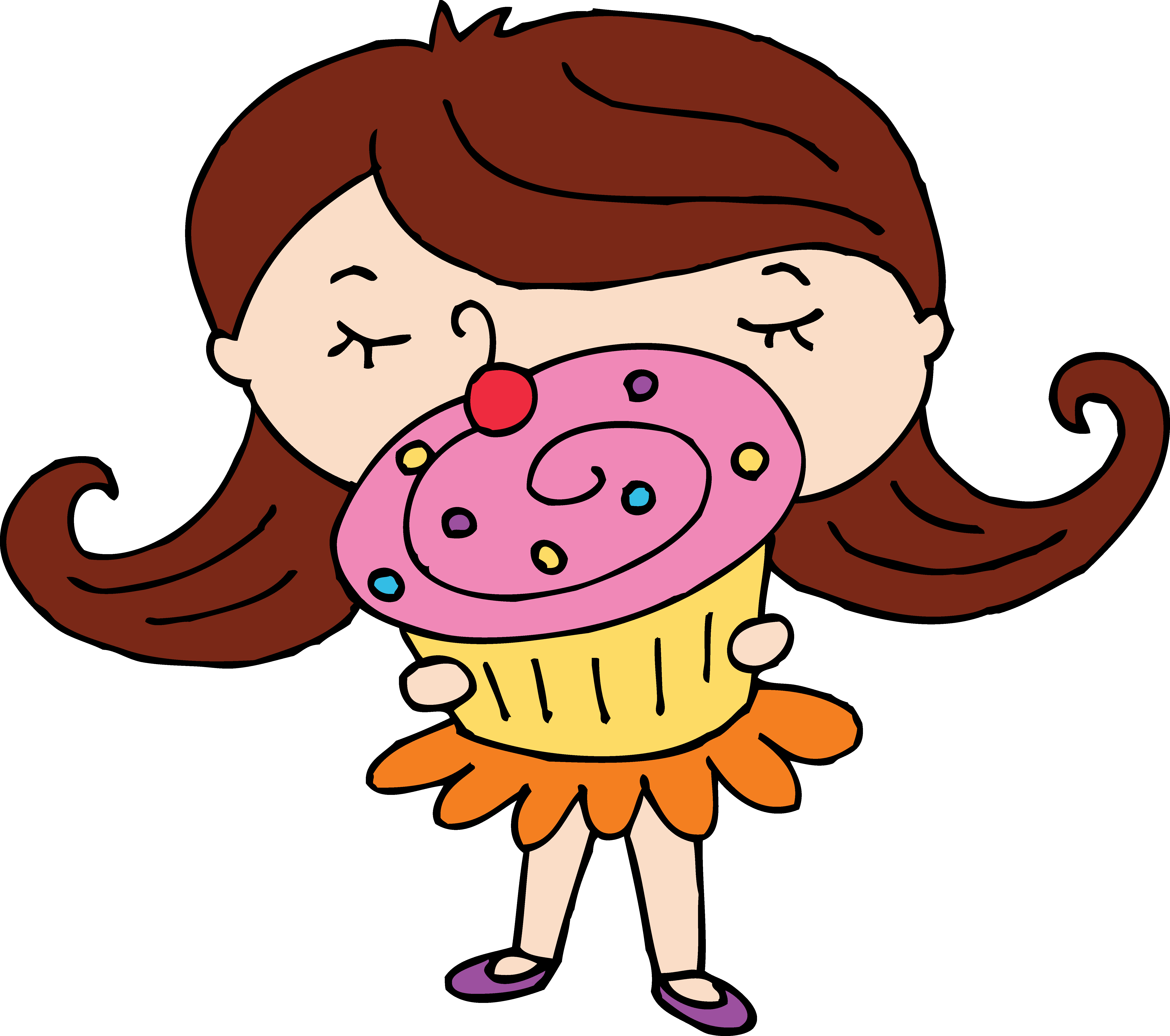 6329x5603 Cute Cupcake Girl Clip Art
