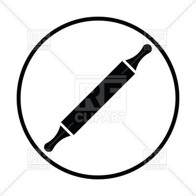 400x400 Silhouette Of Bakery Pin Roll Icon Royalty Free Vector Clip Art