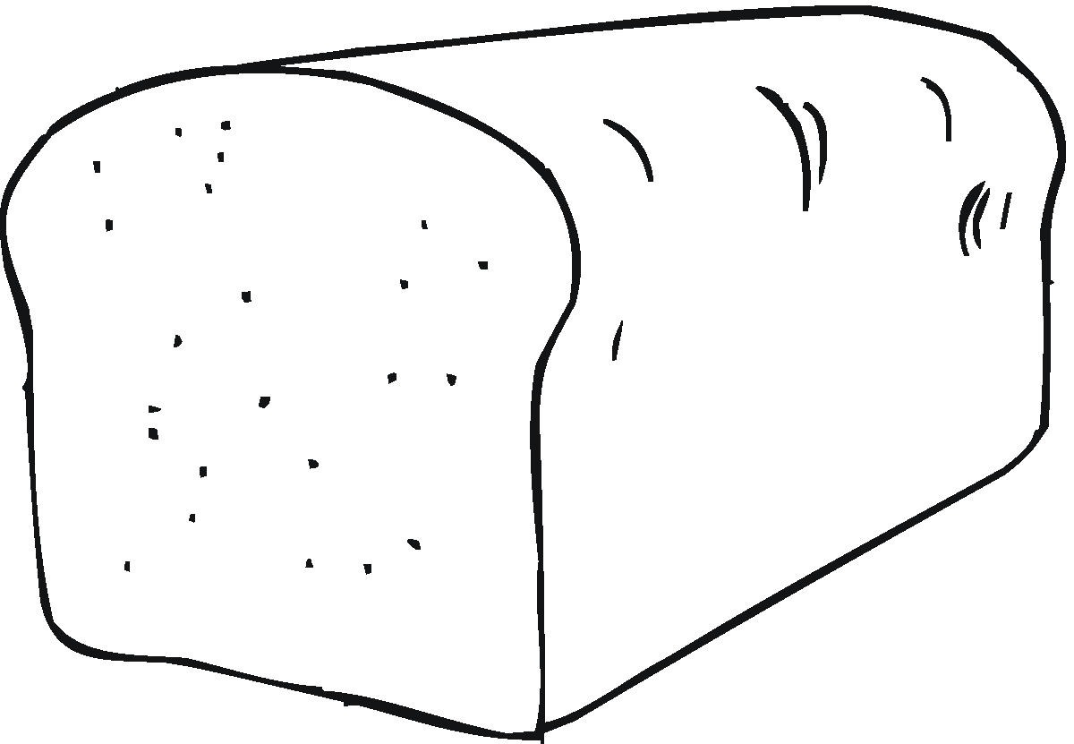 1200x831 Bread Clipart Colouring Page