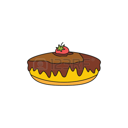 450x450 Pie Colorful Bakery Product Cartoon Icon. Vector Illustration