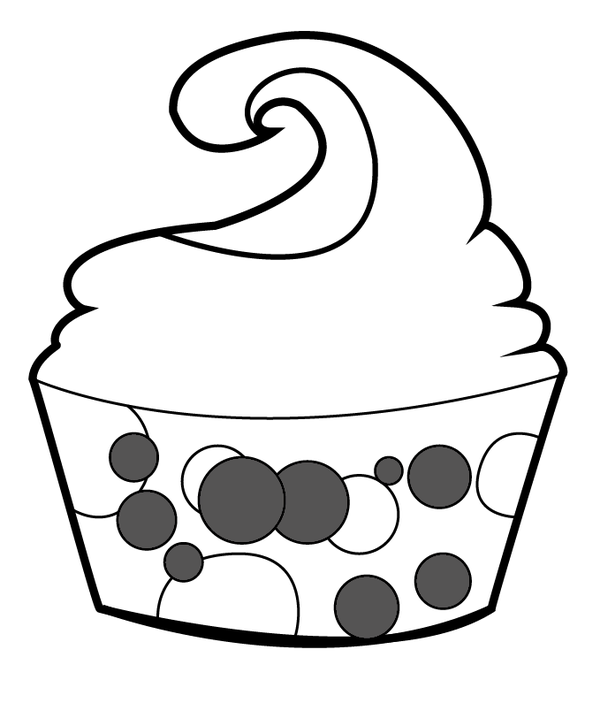 600x703 Cupcake Clipart Black And White