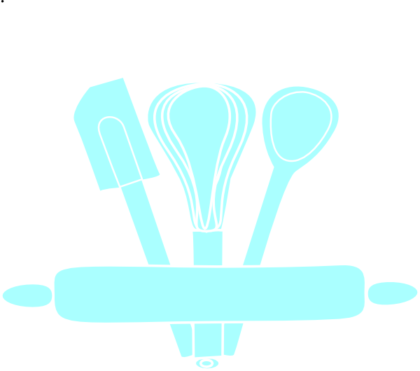 600x530 Blue Baking Utensils Clip Art