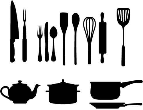 500x386 Kitchen Extraordinary Kitchen Utensils Silhouette Baking