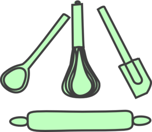 298x258 Bakery Utensils Pastel Green Clip Art