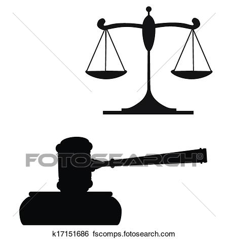 450x470 Clip Art Of Gavel And Scales Of Justice K17151686