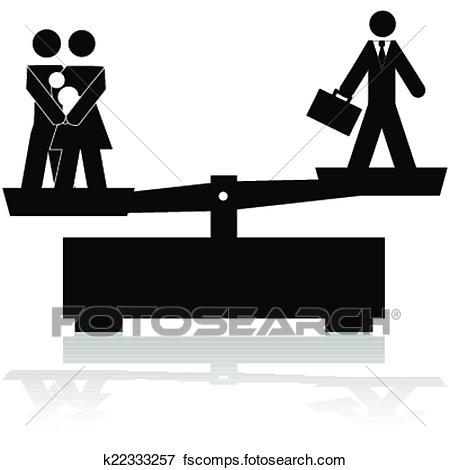 450x470 Clip Art Of Family And Work Balance K22333257