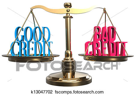 450x315 Clip Art Of Good Or Bad Credit Scales Balance Choice K13047702