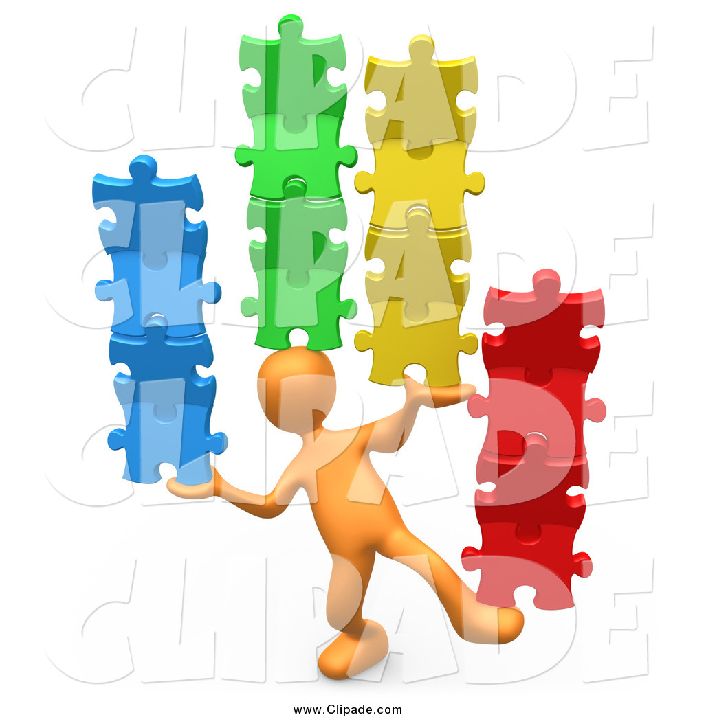 1024x1044 Clip Art Of A 3d Orange Man Balancing Puzzle Pieces By 3pod