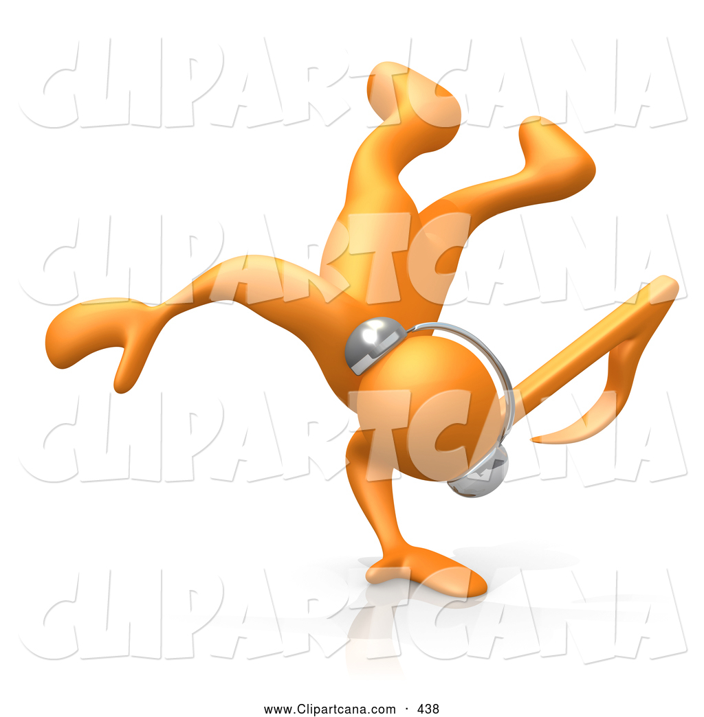 1024x1044 Clip Art Of A Orange Man With A Music Note Head, Listening