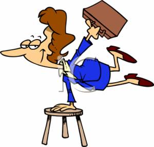 300x286 Clipart Of An Agile Businesswoman Balancing On One Hand
