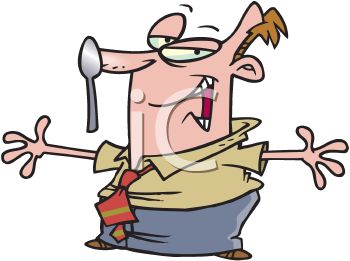 350x261 Picture Of A Man Balancing A Spoon On His Nose In A Vector Clip