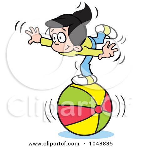 450x470 Royalty Free (Rf) Clip Art Illustration Of A Little Girl Balancing