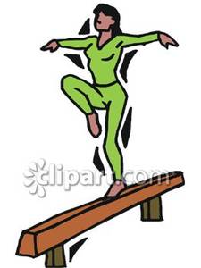 225x300 Woman Balancing On A Balance Beam Royalty Free Clipart Picture