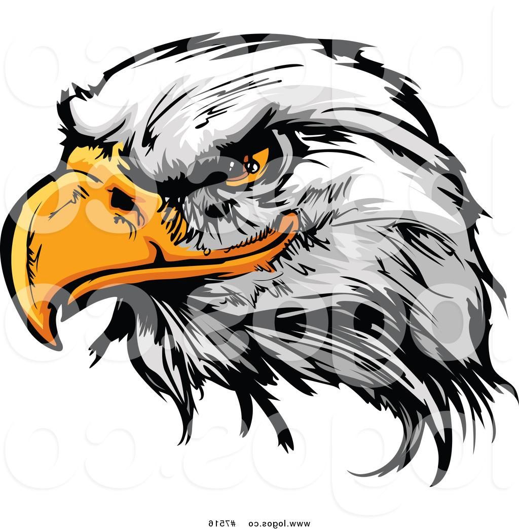 1024x1044 Top Royalty Free Clip Art Vector Logo Of Fierce Bald Eagle Head By