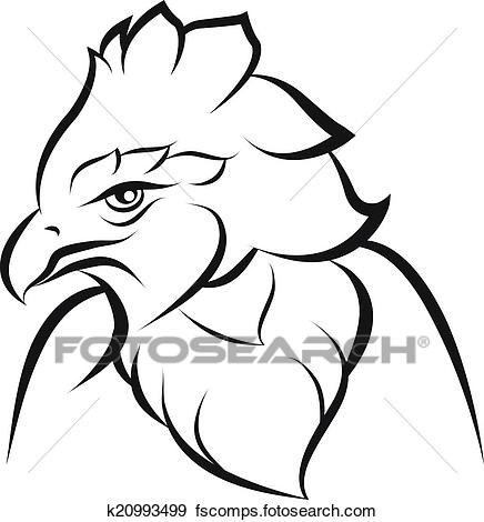 436x470 Clip Art Of Line Art Of Crown Eagle K20993499