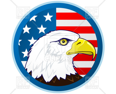 400x327 Bald Eagle And American Flag Royalty Free Vector Clip Art Image
