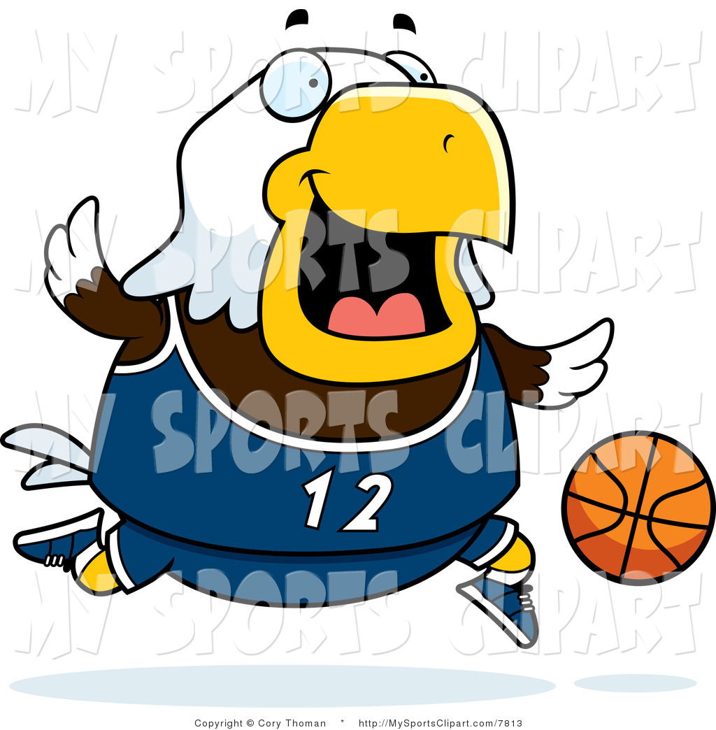 1024x1044 Sports Clip Art Of A Bald Eagle Playing Basketball In Navy Blue By