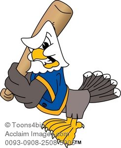 246x300 Art Illustration Of Bald Eagle Playing Baseball