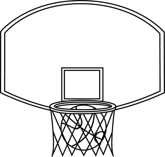 550x524 Basketball Black And White Clipart