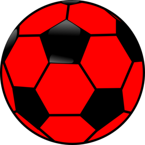 298x297 Red And Black Soccer Ball Clip Art