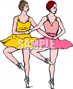 245x300 Ballerinas Dancing Side By Side Clipart Picture