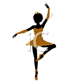 318x350 Clip Art Illustration Of An African American Ballet Dancer