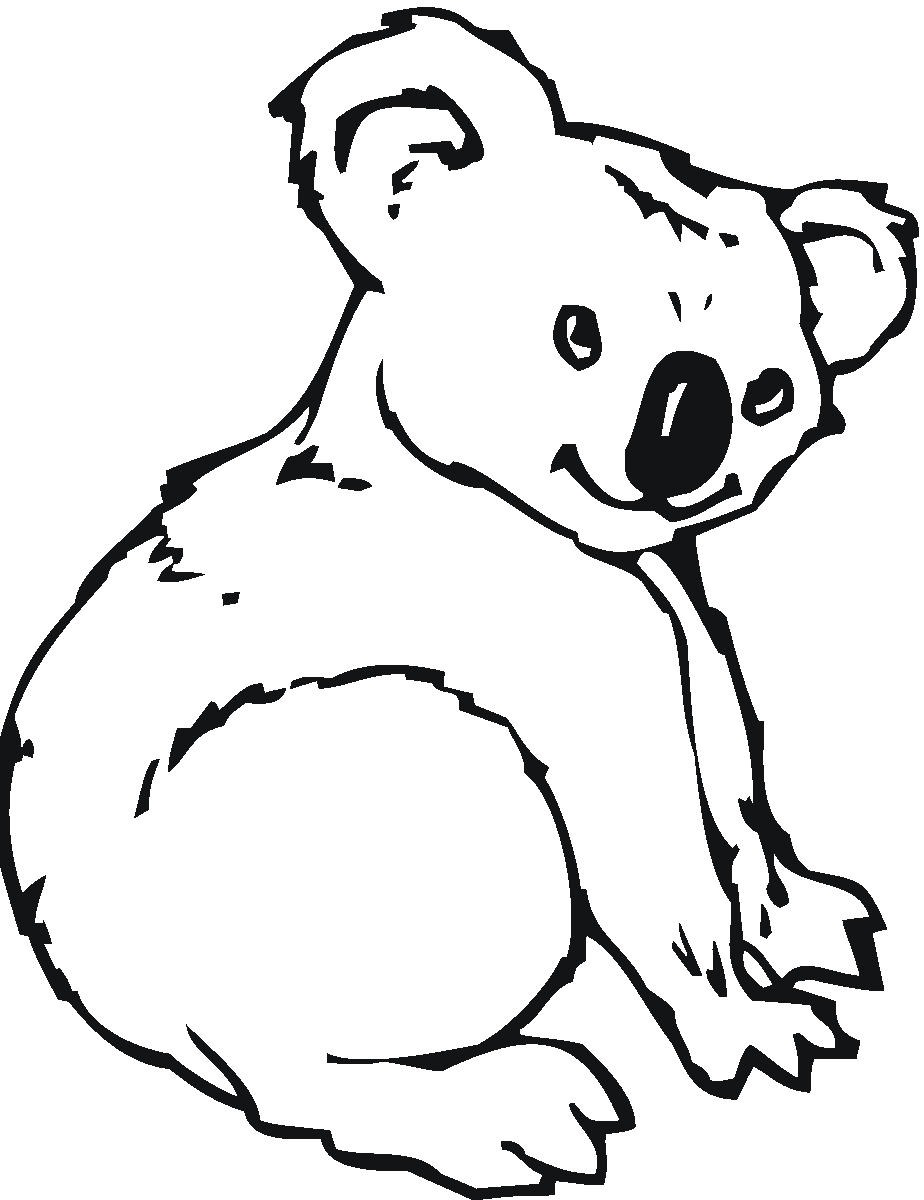 924x1200 Black And White Koala Clipart