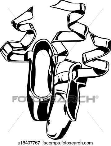 358x470 Clip Art Of Ballet Slippers U18407767