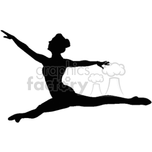 300x300 Royalty Free Ballet Split Jump Silhouette 168815 Vector Clip Art