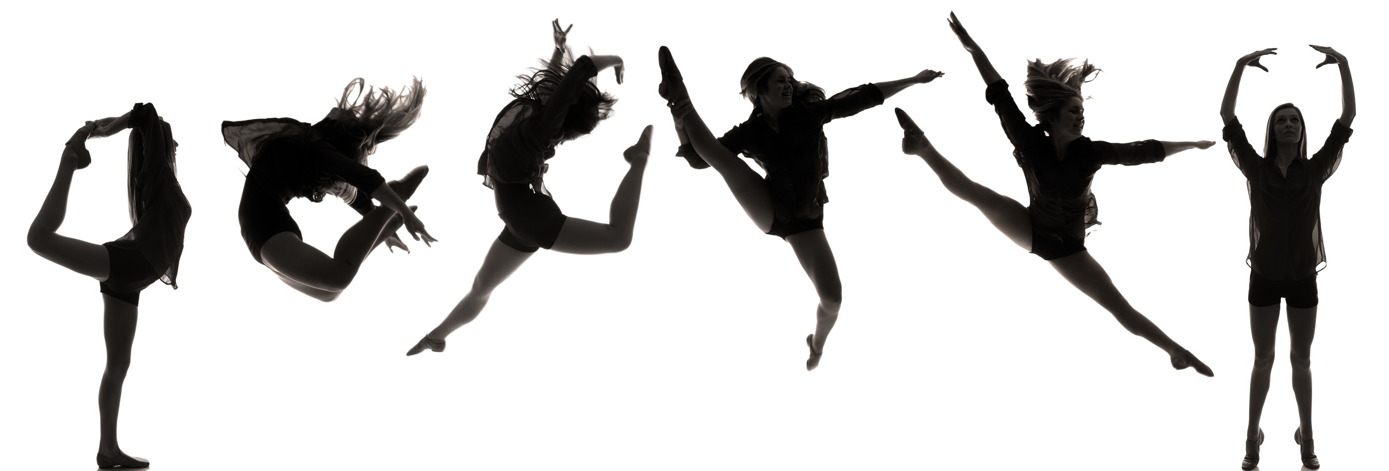 2800x950 Dance Team Silhouette Clipart 2