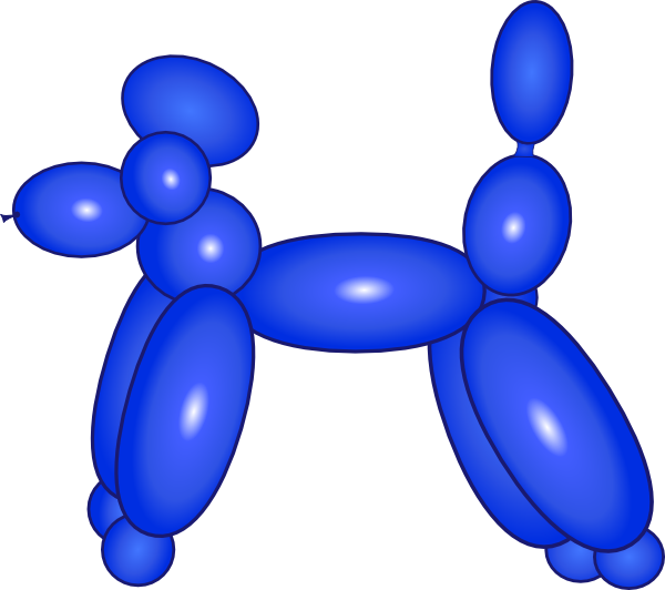 600x532 Balloon Dog Blue Clip Art