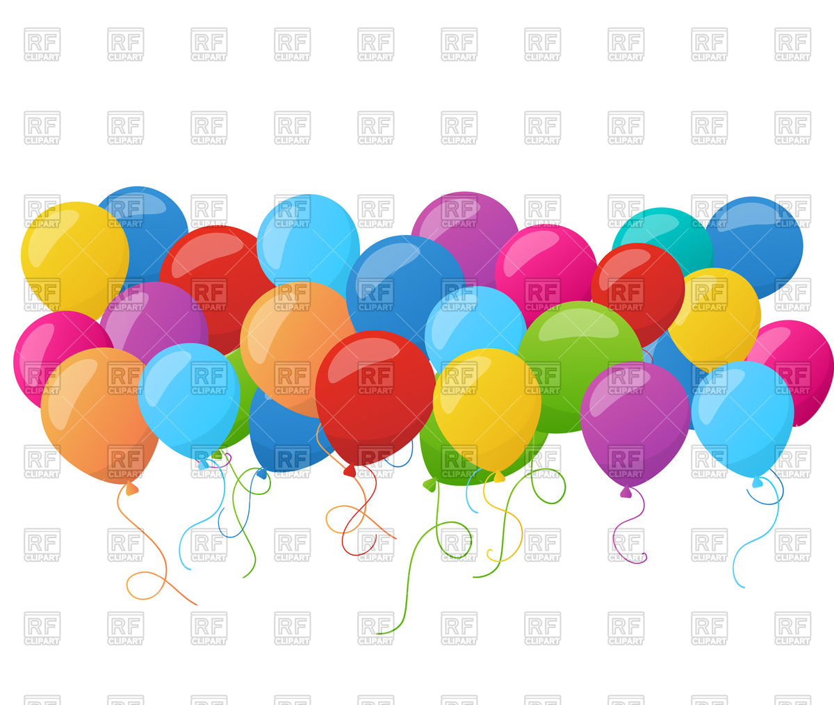 1200x1014 Birthday Banner With Colorful Balloons Royalty Free Vector Clip