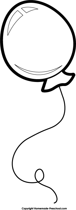 246x674 Black And White Birthday Balloon Clipart