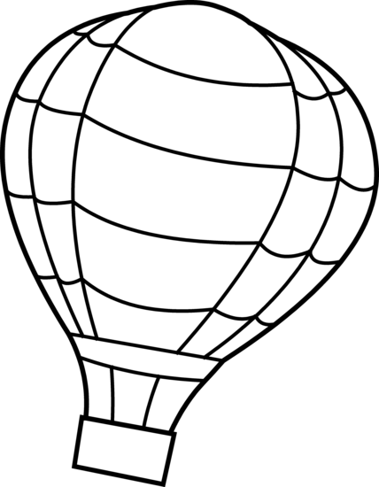 428x550 Hot Air Balloon Black White Hot Air Balloon Clipart Black