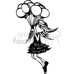 300x300 Royalty Free Girl Floating Away With A Group Of Balloons 384737