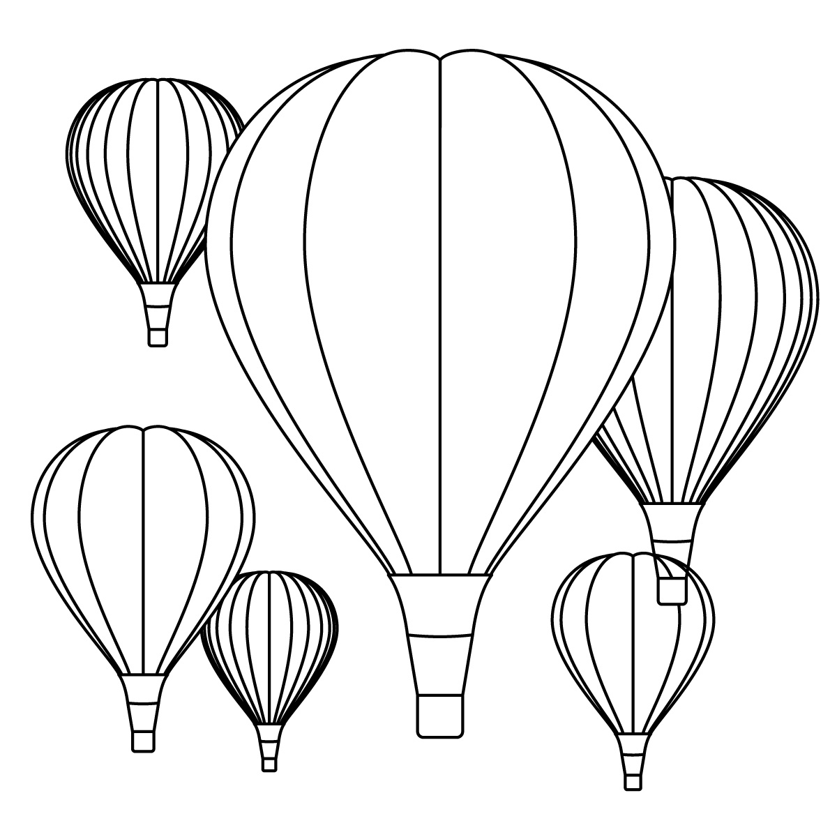 1200x1200 Drawing Of A Hot Air Balloon Hot Air Balloon Basket Drawing