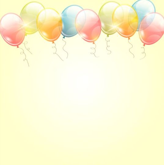 537x539 Birthday Background With Colored Transparent Balloons Vector 05