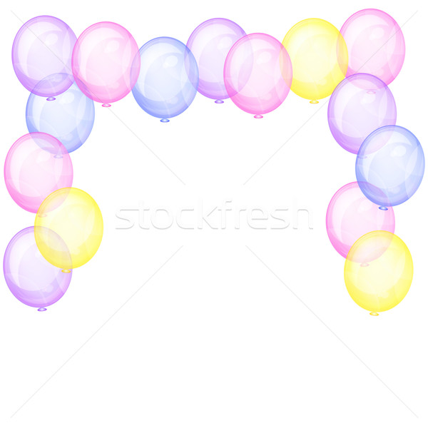 600x600 Background With Transparent Balloons. Stock Photo Olgayakovenko