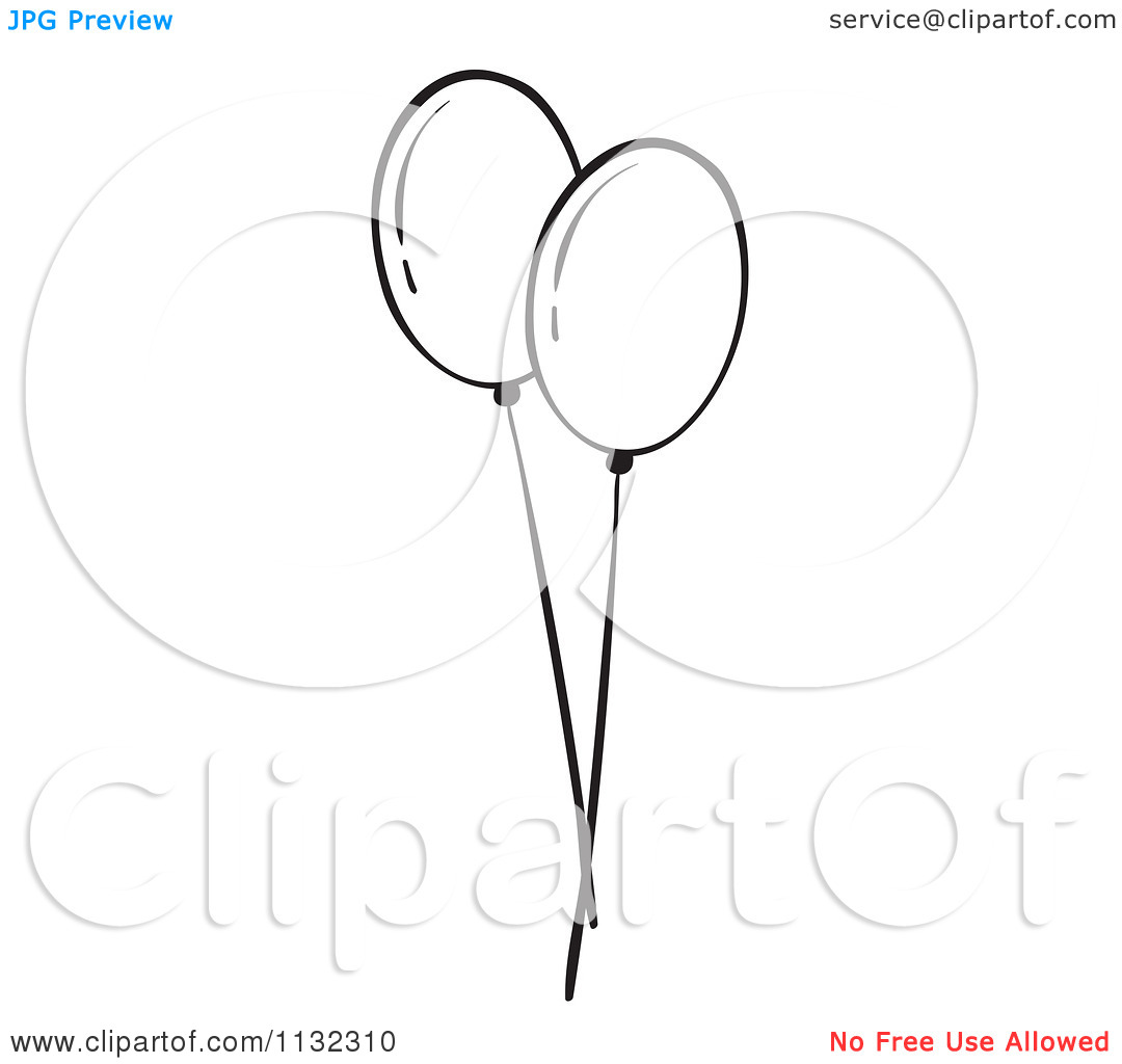 1080x1024 Black And White Party Balloons Clipart