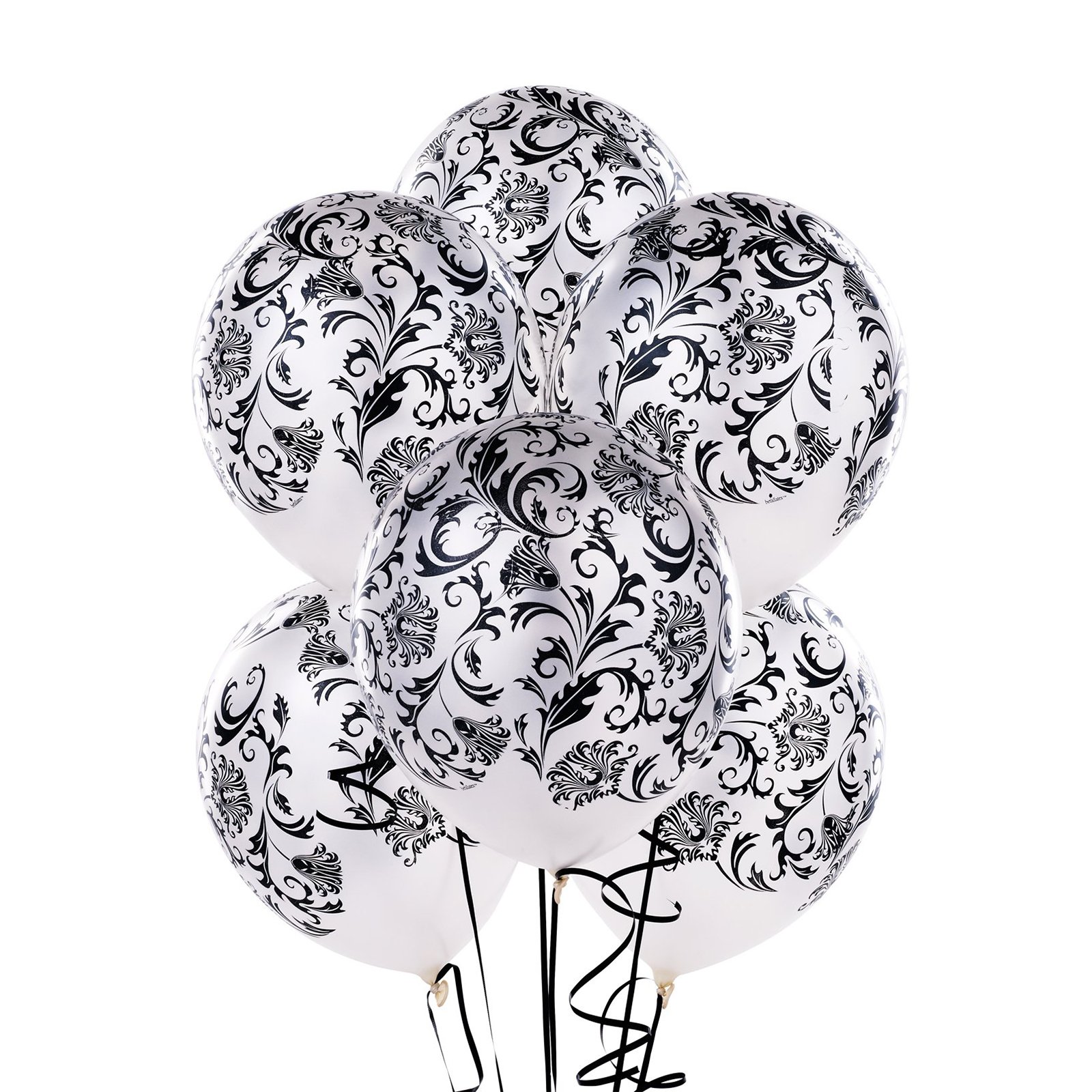 1600x1600 Damask Pearl White Latex Balloons
