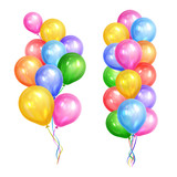 160x160 Bunch Of Colorful Helium Balloons Isolated On Transparent