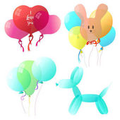 170x170 White Ribbon With Balloons On Transparent Background. Vector