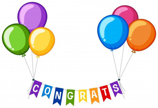 626x428 Background Design With Word Congrats And Colorful Balloons Vector