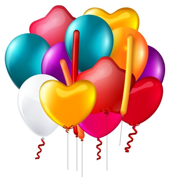 564x600 Birthday Balloons Clipart Transparent Background