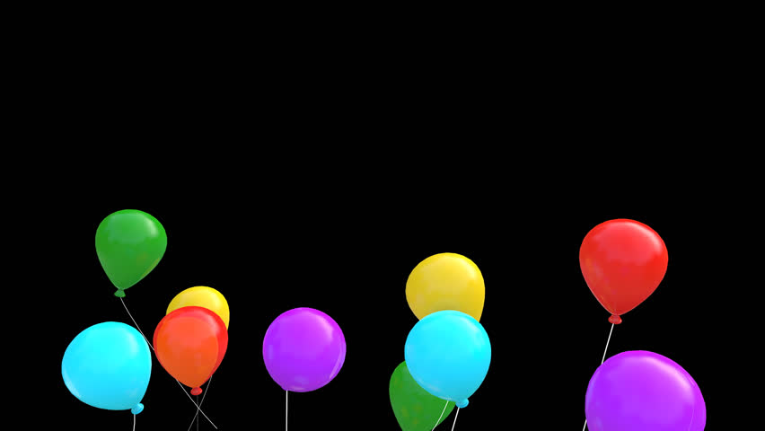 852x480 Colorful Balloons With Transparent Background. Stock Footage Video