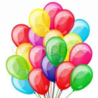 320x320 Holiday Background With Balloons And Confetti Stock Vector