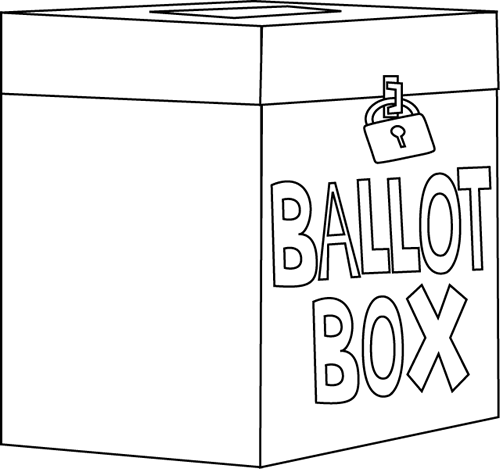 500x469 Black And White Ballot Box Clip Art