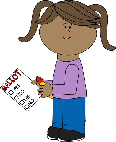 406x500 Girl With Voting Ballot Clip Art