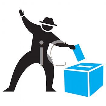 350x350 Silhouette Of A Man Casting A Ballot Icon